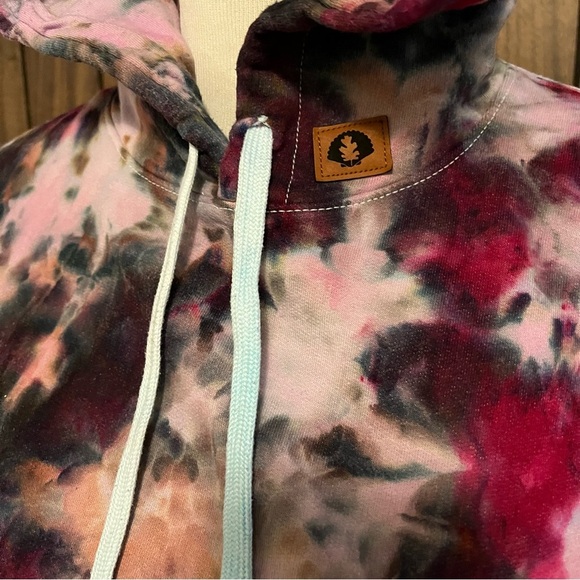 Ooakshell Womens Multicolor Tie Dye Pullover Hoodie Drawstring Sweatshirt Sz M - Picture 4 of 6